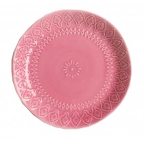 Ceramics Flat Dessert Cake Dish Platter Candy Dishes Wedding Salad Plate 8 Inch (Red)