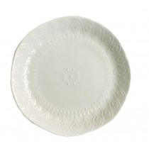 Ceramics Flat Dessert Cake Dish Platter Candy Dishes Wedding Salad Plate 8 Inch (White#01)