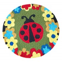 [Ladybug] Children Bedroom Decor Rug Embroidered Mat Cartoon Carpet,23.62x23.62 inches