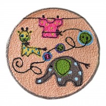 [Elephant] Children Bedroom Decor Rug Embroidered Mat Cartoon Carpet,23.62x23.62 inches
