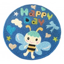 [Blue Bee] Children Bedroom Decor Rug Embroidered Mat Cartoon Carpet,23.62x23.62 inches