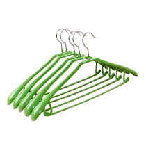 10-Pack Anti-slip Plastic + Metal Clothes Hangers Adult Suit/Pants Plastic Hangers, #22 Green