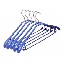 10-Pack Anti-slip Plastic + Metal Clothes Hangers Adult Suit/Pants Plastic Hangers, #23 Blue