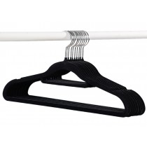 10-Pack Non-slip Velvet Hangers Trouser Hangers Durable Adult Wardrobe Clothes Hangers, #4 Black