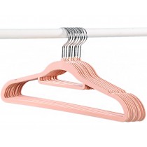 10-Pack Non-slip Velvet Hangers Trouser Hangers Durable Adult Wardrobe Clothes Hangers, #5 Pink