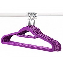 10-Pack Non-slip Velvet Hangers Trouser Hangers Durable Adult Wardrobe Clothes Hangers, #6 Purple