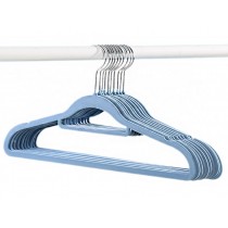 10-Pack Non-slip Velvet Hangers Trouser Hangers Durable Adult Wardrobe Clothes Hangers, #7 Blue