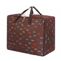 Two Oxford Waterproof Storage Quilt Bag Space Saver Bag Clothing Storage Box 60x47x30cm(Brown)