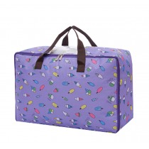 Two Oxford Waterproof Storage Quilt Bag Space Saver Bag Clothing Storage Box 60x47x30cm(Purple)