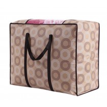 Two Nonwovens Storage Quilt Bag Space Saver Bag Clothing Storage Box 59x36x22CM (Light Brown)