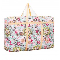 One Oxford Waterproof Storage Quilt Bag Space Saver Bag Storage Case Baggage bag 96x28x56cm (Flower)