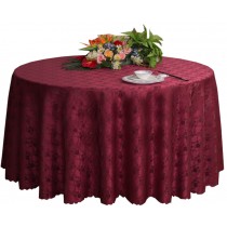 Dining Table Weddings Banquets Hotels Tabletop Accessories Round Tablecloths 220x220CM (Burgundy)