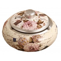 Office & Bar Table Decoration Crafts Ceramic Retro Ashtray Smoking Ash Tray With Cover 16x16x0.8CM