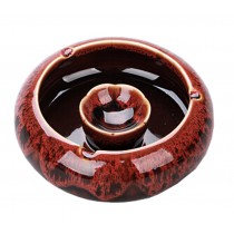 Simple Table Decoration Crafts Ceramic Ashtray Smoking Ash Tray M Size (Red)