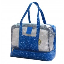 Waterproof Sports Bag Dry and Wet Separation Swimming Handbag Storage Package 36x18x29CM(Navy)
