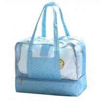 Waterproof Sports Bag Dry and Wet Separation Swimming Handbag Storage Package 36x18x29CM(Blue)