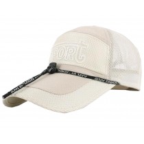 Outdoor Men's Cap Baseball Cap Summer Breathable Sunscreen Hat Adjustable Free Size(Beige)