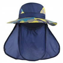Unisex Farming Cap Outdoor Climbing Cap Sunscreen Fishing Hat Free Size (Dark Blue)
