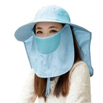 Women Outdoor Summer Cap Face Anti-UV Hat Neck Protection Cover Free Size (Breathable#01)